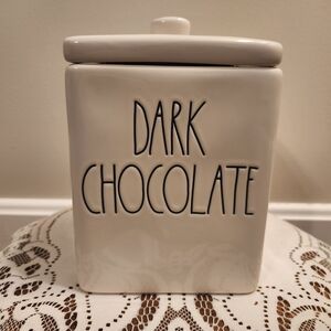 Rae Dunn Ceramic "Dark Chocolate" Canister NEW WITH TAG